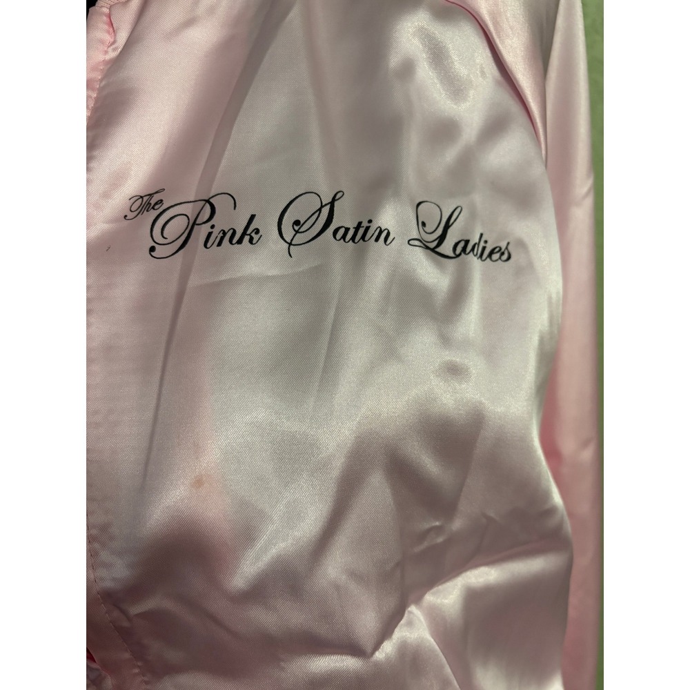 Spirit Halloween The Pink Satin Ladies Costume Jacket Scarf Glasses XL 12-14 - Picture 3 of 7